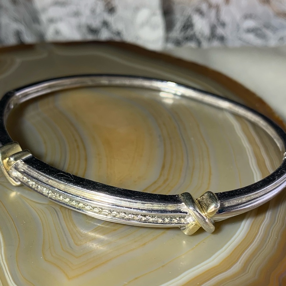 Elegant Silver and Gold Bracelet - Picture 2 of 6